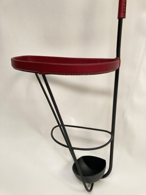 Coat and Umbrella Stand in Sheathed Leather by Jacques Adnet, 1950s-VRR-1718515