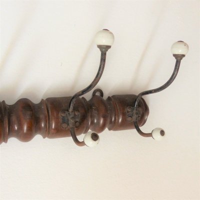 Coat Rack in Wood and Porcelain, 1850-1880-WK-1058039