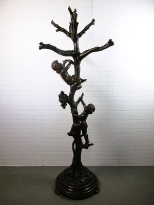 Coat Rack in Wood Carved with Tree and Putti-PWG-1750093