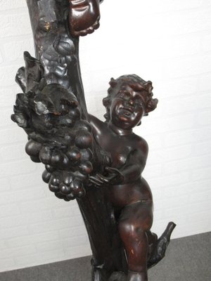 Coat Rack in Wood Carved with Tree and Putti-PWG-1750093