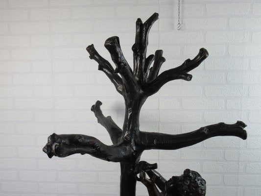 Coat Rack in Wood Carved with Tree and Putti-PWG-1750093