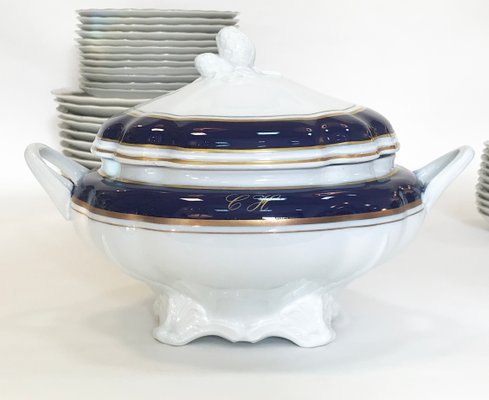 Cobalt & 24K Gold Porcelain Service from Bidasoa, 1980s, Set of 84-TS-771657