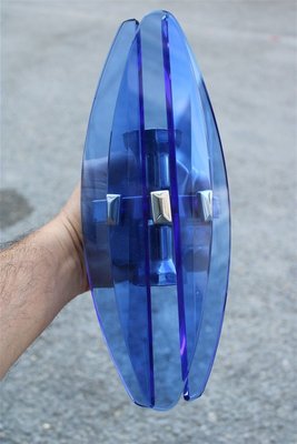 Cobalt Blue Crystal Sconces from Veca, 1960s, Set of 2-EH-715718