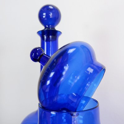 Cobalt Blue Glass Bottles, Set of 2-NYF-2019122