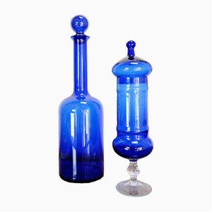 Cobalt Blue Glass Bottles, Set of 2-NYF-2019122