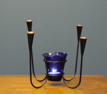 Cobalt Candlestick by Jens Harald Quistgaard, Denmark-KDW-1187435