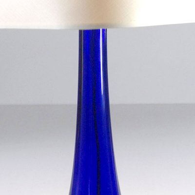 Cobalt Glass Table Lamp, 1960s-GIW-953360