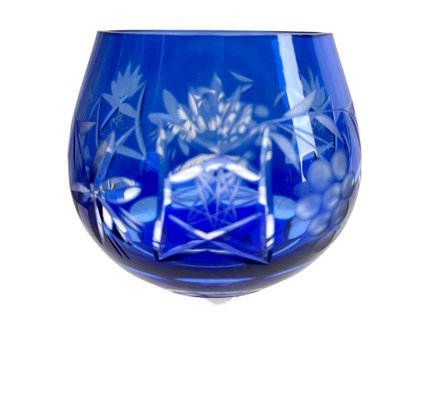 Cobalt Stem Glasses in Crystal, 1950, Set of 6-MJY-1743416