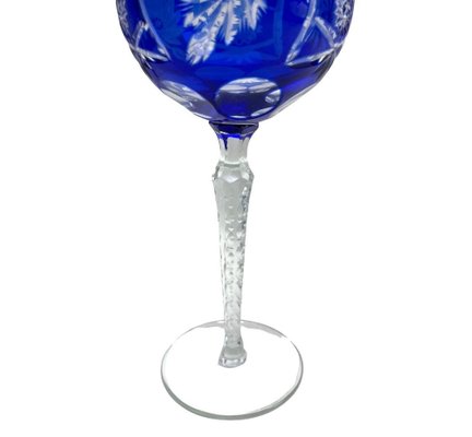 Cobalt Stem Glasses in Crystal, 1950, Set of 6-MJY-1743416