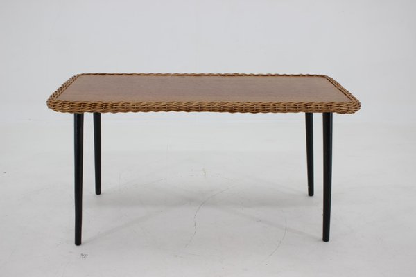 Coffe Table with Rattan Edge, France, 1970s-TZ-1308513