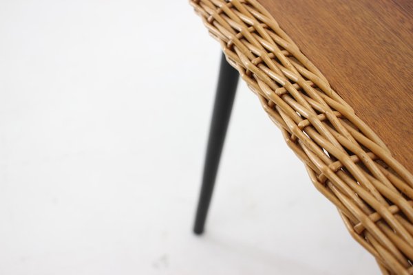 Coffe Table with Rattan Edge, France, 1970s-TZ-1308513