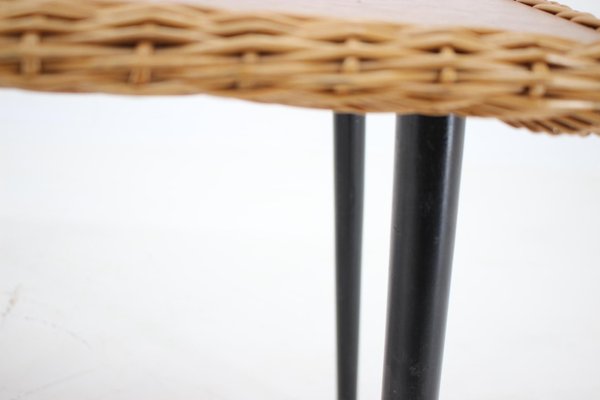 Coffe Table with Rattan Edge, France, 1970s-TZ-1308513