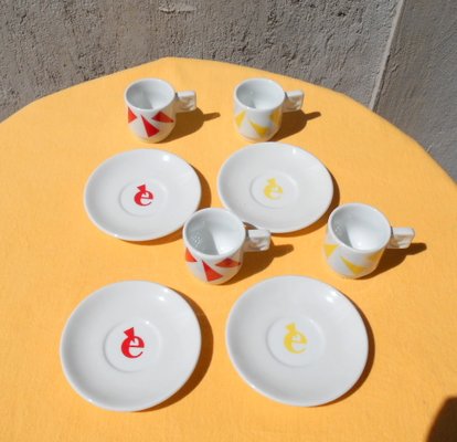 Coffee Cups & Saucers by Arnaldo Pomodoro for IPA, 1990s, Set of 8-EI-305284