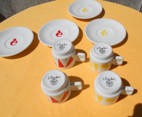 Coffee Cups & Saucers by Arnaldo Pomodoro for IPA, 1990s, Set of 8-EI-305284