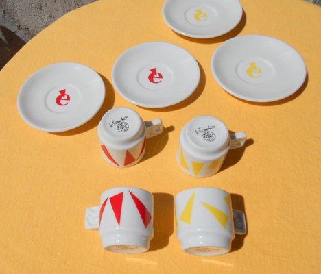 Coffee Cups & Saucers by Arnaldo Pomodoro for IPA, 1990s, Set of 8-EI-305284