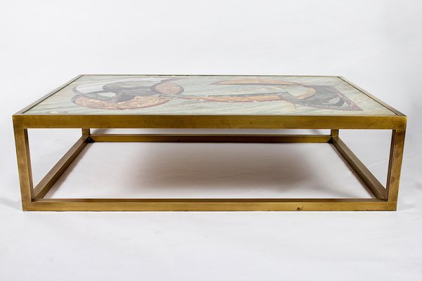 Coffee or Cocktail Table with a Precious Marble Top by P. Marazzi-MBH-1032358