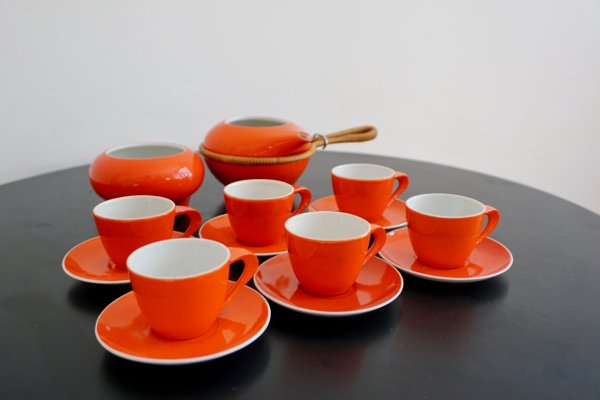 Coffee Set by János Török for Zsolnay Porcelain Manufactory, 1960s, Set of 16-HYJ-668990