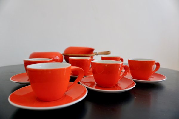 Coffee Set by János Török for Zsolnay Porcelain Manufactory, 1960s, Set of 16-HYJ-668990