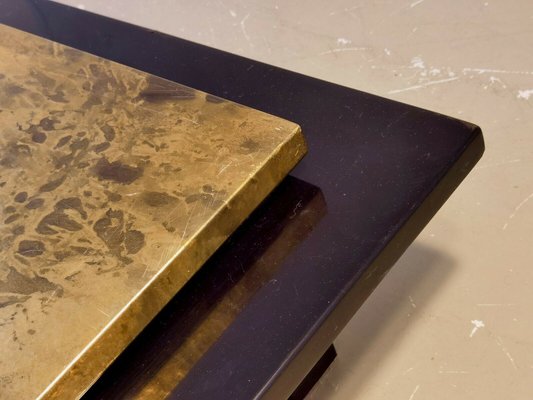 Coffee Table in Black and Gold, France, 1970s-NLF-961945