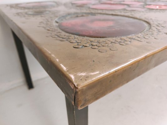 Coffee Table in Brass and Ceramic, 1968-FGA-923800