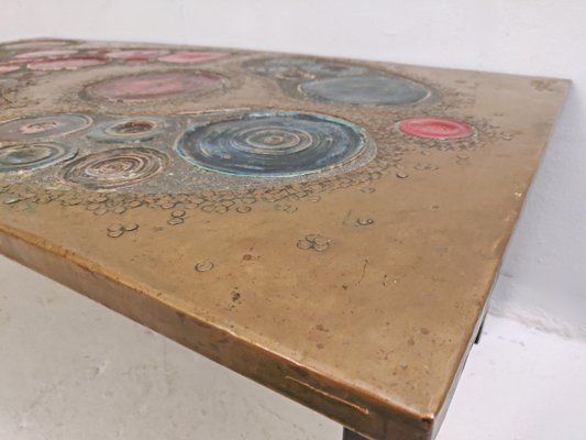 Coffee Table in Brass and Ceramic, 1968-FGA-923800