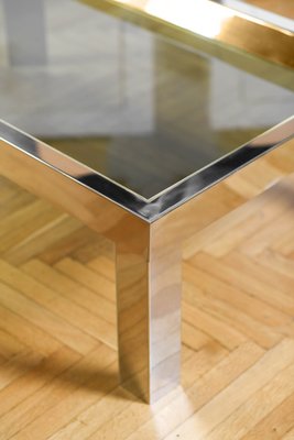 Coffee Table in Brass and Chromed Metal with Glass Top, Italy, 1970-MNF-1752295