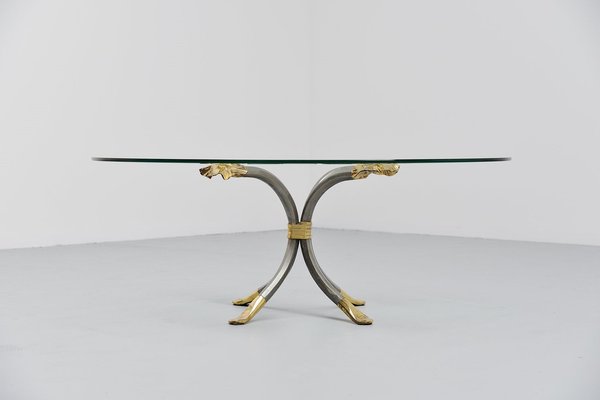 Coffee Table in Brass and Iron by Manfred Bredohl, Germany, 1970s-BXV-1796640