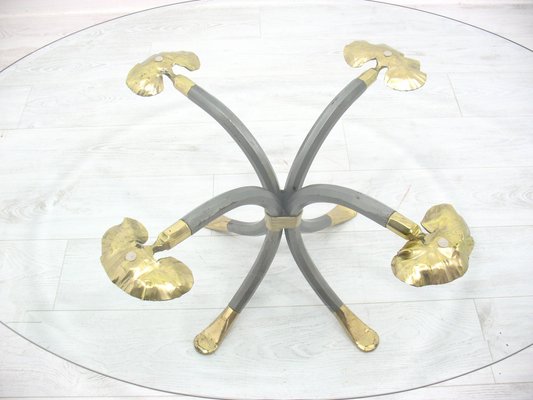 Coffee Table in Brass and Iron by Manfred Bredohl, Germany, 1980s-WVA-1802381