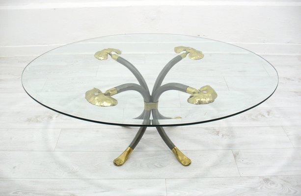 Coffee Table in Brass and Iron by Manfred Bredohl, Germany, 1980s-WVA-1802381