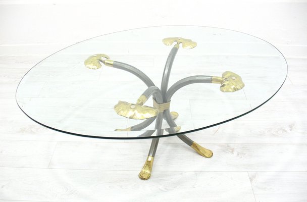 Coffee Table in Brass and Iron by Manfred Bredohl, Germany, 1980s-WVA-1802381