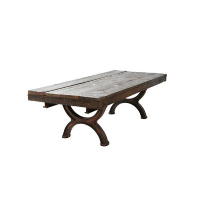 Coffee Table in Cast Iron and Wood-NQ-1124740