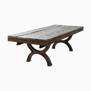 Coffee Table in Cast Iron and Wood-NQ-1124740