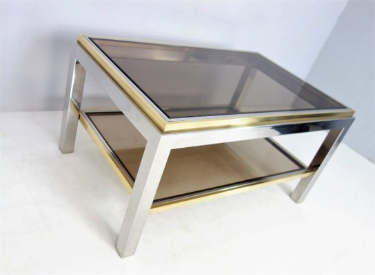 Coffee Table in Chrome & Brass by Jean Charles-FPY-1364589