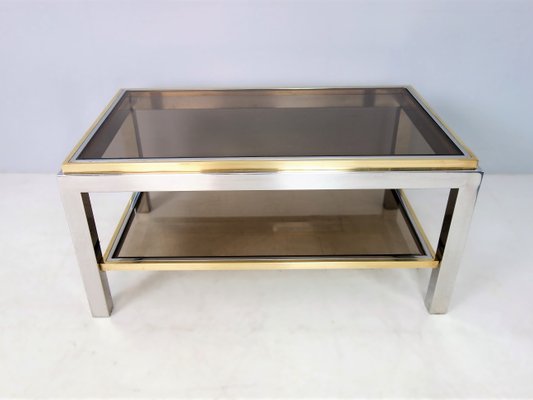 Coffee Table in Chrome & Brass by Jean Charles-FPY-1364589