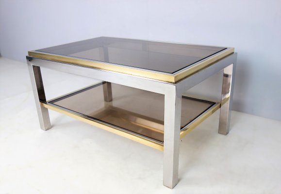 Coffee Table in Chrome & Brass by Jean Charles-FPY-1364589