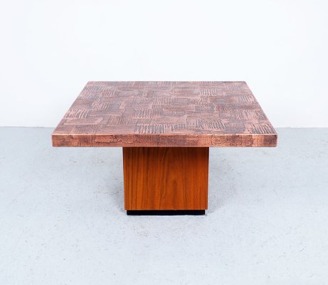 Coffee Table in Copper and Teak by Heinz Lilienthal, 1970s-SN-1323799