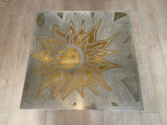 Coffee Table in Engraved Brass, Christian Krekels, 1975-JG-1362515