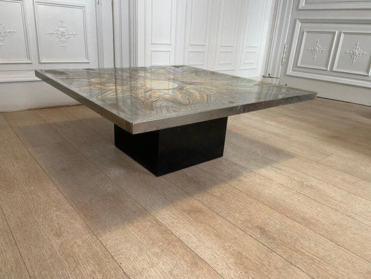 Coffee Table in Engraved Brass, Christian Krekels, 1975-JG-1362515