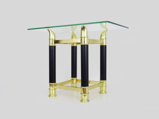 Coffee Table in Glass and Black Metal attributed to Tomasso Barbi, 1970s-MZP-1802834