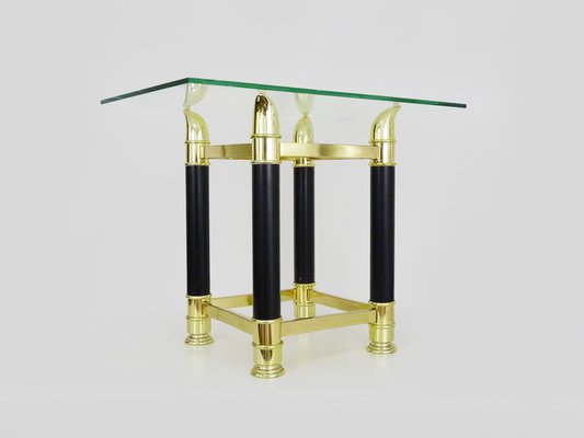 Coffee Table in Glass and Black Metal attributed to Tomasso Barbi, 1970s-MZP-1802834