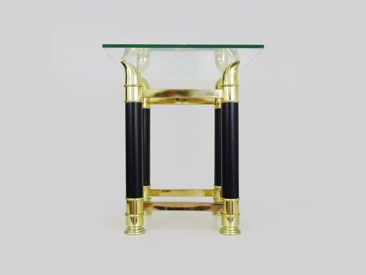 Coffee Table in Glass and Black Metal attributed to Tomasso Barbi, 1970s-MZP-1802834