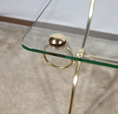 Coffee Table in Glass and Brass from Maison Jansen, 1950-RVK-1793549