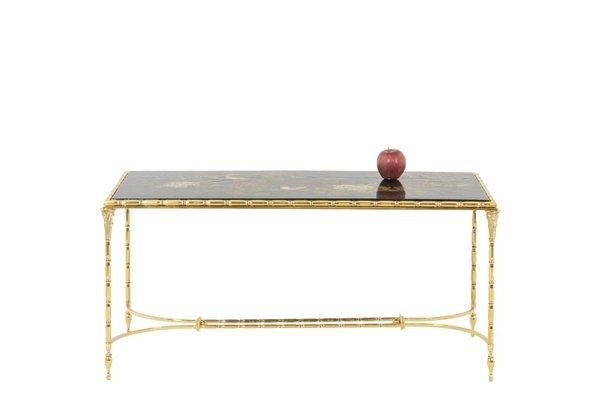 Coffee Table in Lacquer and Bronze from Maison Baguès, 1950s-CEJ-1590055