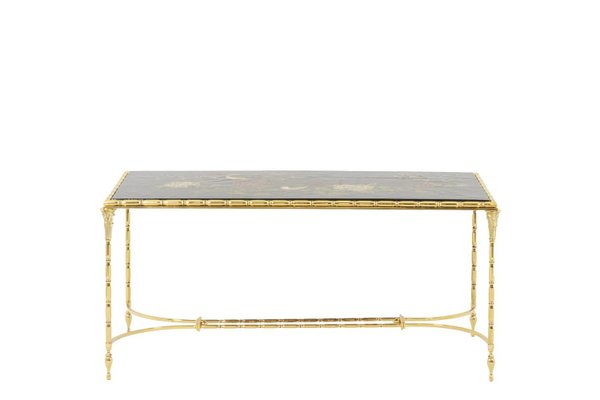 Coffee Table in Lacquer and Bronze from Maison Baguès, 1950s-CEJ-1590055