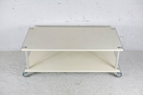 Coffee Table in Lacquered Steel Cream, France, 1970s-MAO-1080214