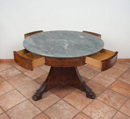 Coffee Table in Mahogany and Marble-KKK-1182159