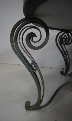 Coffee Table in Marble and Wrought Iron, 1950s-RVK-851601