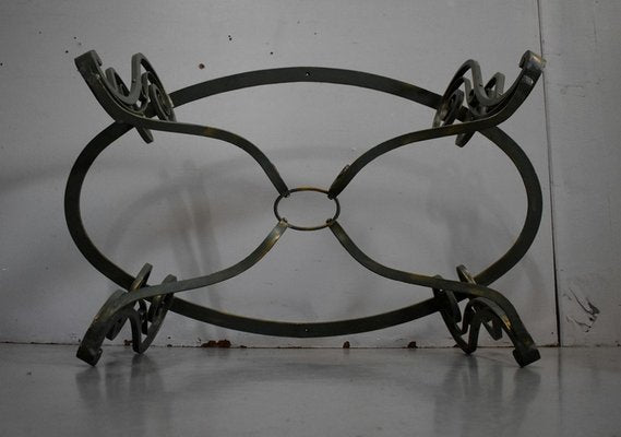 Coffee Table in Marble and Wrought Iron, 1950s-RVK-851601