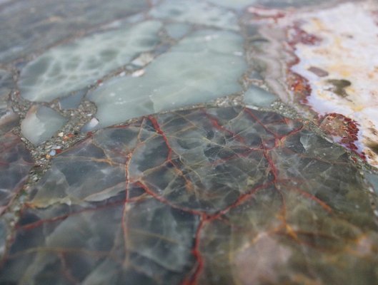 Coffee Table in Marble and Wrought Iron, 1950s-RVK-851601