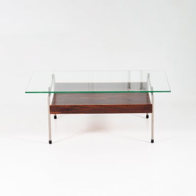 Coffee Table in Metal & Palisander with Glass Top by Fristho, 1960s-QVY-1100331